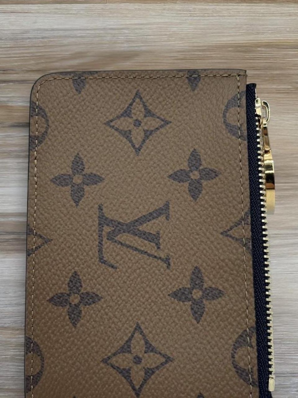 Pre-Owned Louis Vuitton Romy Card Holder M81912 Brown & Black - Picture 3 of 3